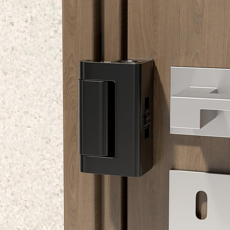INIRET 2 Packs Black Adjustable Heavy Duty Zinc Alloy Portable Door Lock,Security Device for Enhanced Safety,for Home,Hotels,Travel,Apartments Prevents Unauthorized Entry,No Drill