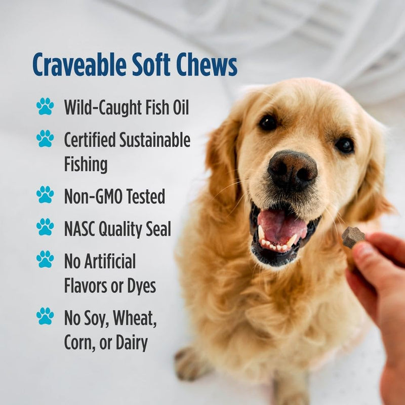 Nordic Naturals Pet Joint Support Soft Chews, 30 Count, & Omega-3 Fish Oil for Small Dogs and Cats, 8oz.