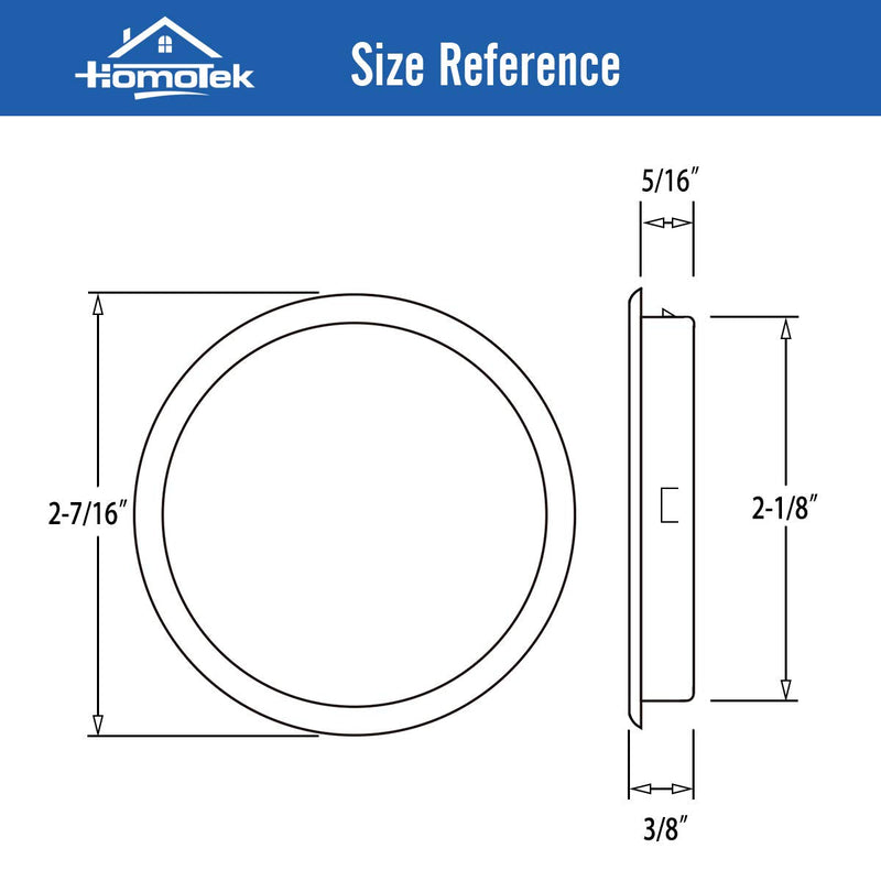HOMOTEK 4 Pack Closet Door Finger Pull 2-1/8”, Easy Snap in Installation, Black, Fits a 5/16”Depth x 2-1/8" Diameter Opening Hole