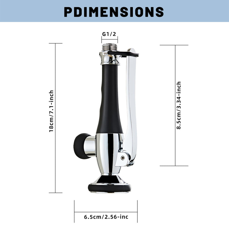 Kitchen Faucet Head Replacement, Kitchen Sink Sprayer Head with Ergonomic Handle, High Pressure Commercial Sink Faucet Sprayer for Utility and Home Use (Chrome) Chrome