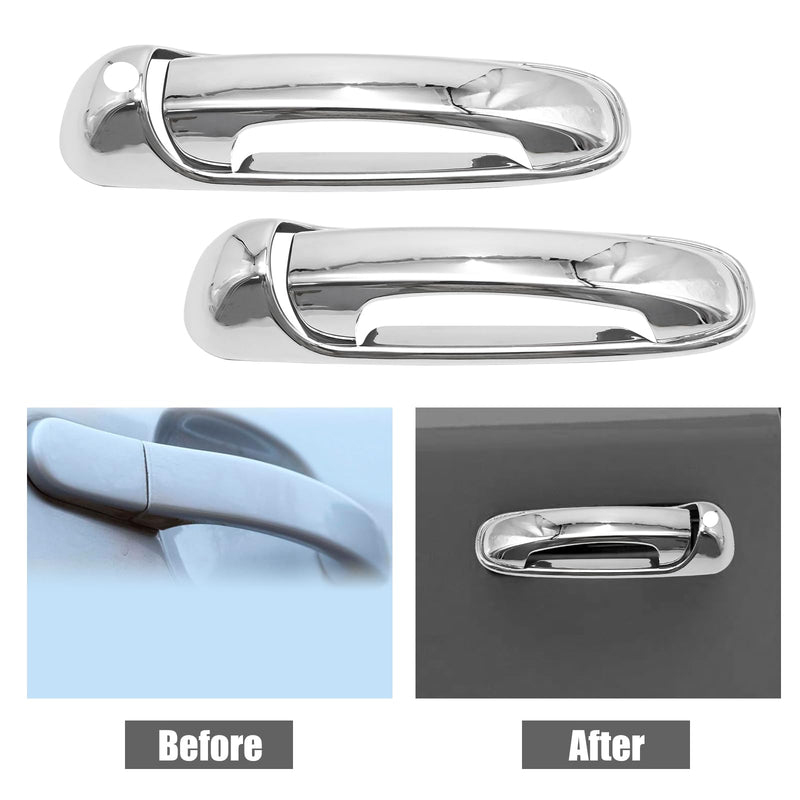 Anxingo 4 Pcs Car Door Handles and 1 Pcs Rear Tailgate Handle Cover Trims, Replacement for Dodge Ram 1500 Pickup 2002-2008, 2500 HD 3500 HD Pickup 2003-2009