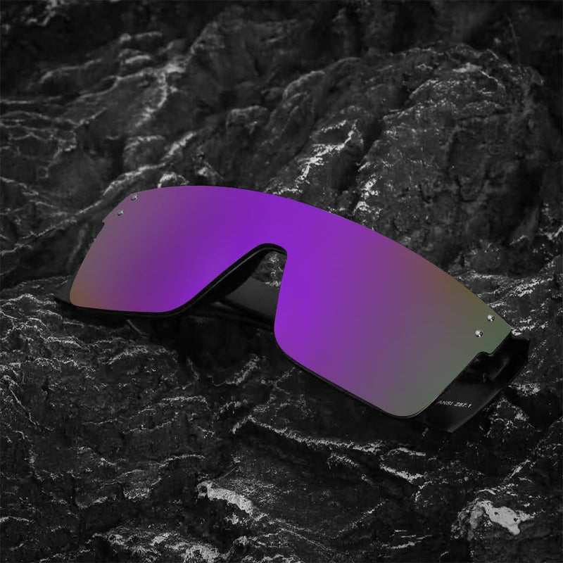 Z87 Polarized Wraparound Safety Sunglasses, UV400 Protective Eyewear for Work and Outdoors Matte Black Purple Mirror