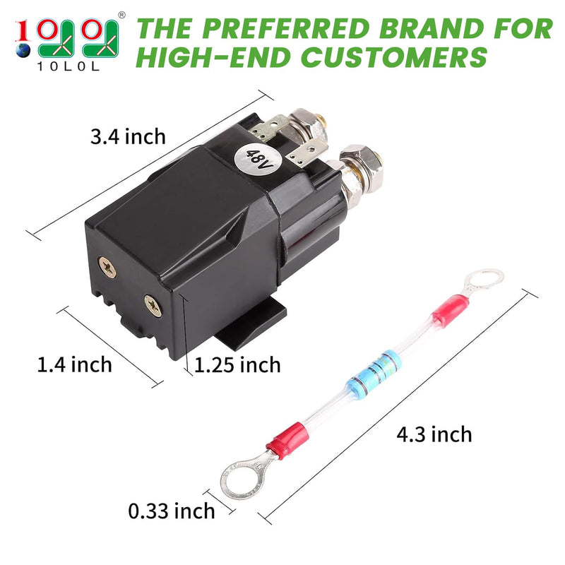 10L0L Golf Cart 48V 200A Solenoid with Resistor Assembly fit Club Car DS & Precedent & Tempo 2015-Up New Models,OEM# 102865901, 1028659-01, 1014947