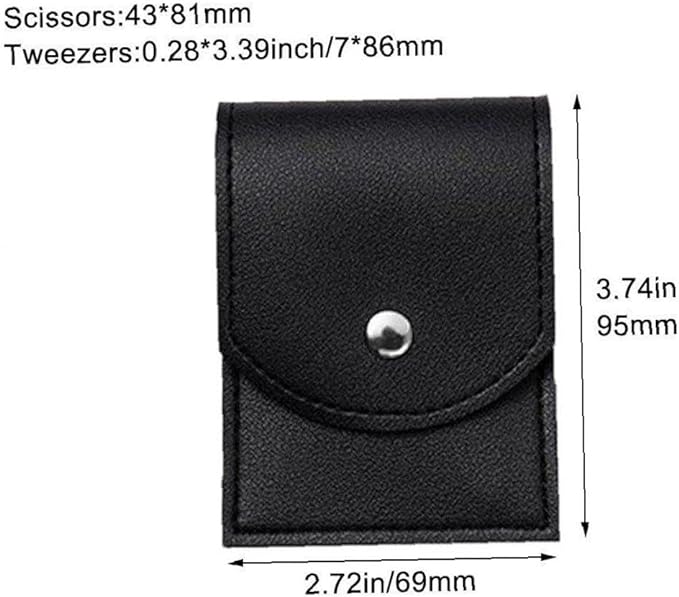Grooming Set, Nail Clippers, Ear Picks, Tweezers, Stainless Steel, PU Leather Bag, Sharpness, Durability, Nail Care, Foot Care, Portable, Unisex, Travel, Business Trip, 7 Piece Set (Black) - NewNest Australia