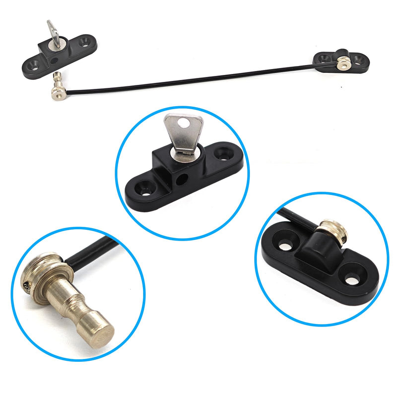 Window Restrictor Locks,Door and Window Opening Restrictor,Sliding Window Security Locks with Keys,Suitable for Home, Office, Hotel, Factory, and Other Anti-Theft Security, with Box 5pcs Black