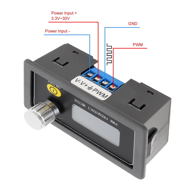 Frequency Generator, DC 3.3V-30V 5-30mA 1Hz-150KHz Adjustable PWM Pulse Frequency Square Wave Signal Generator Module with LCD Display and Rotary Switch
