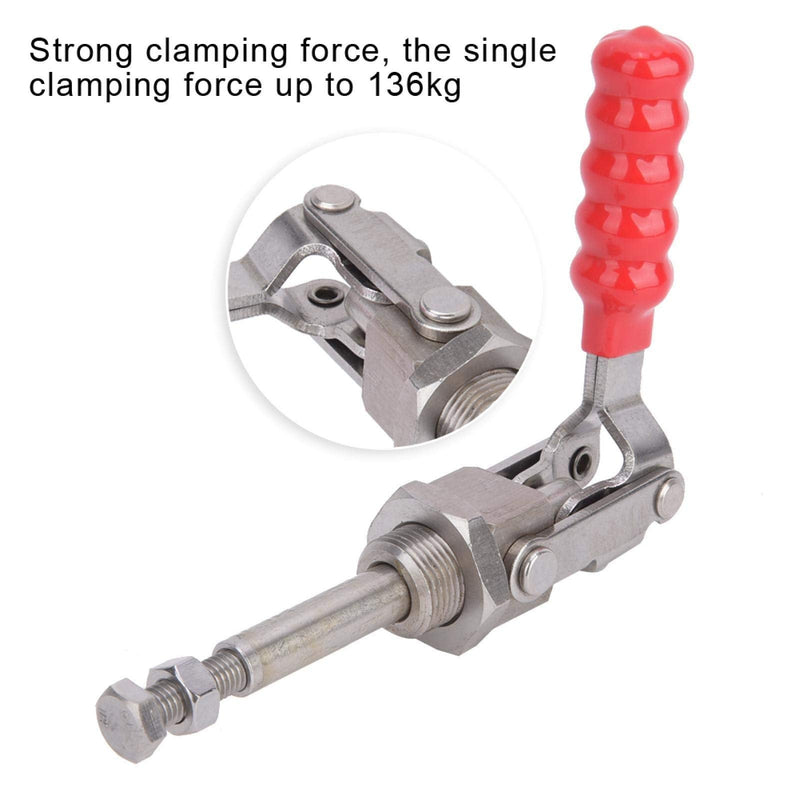 BORDSTRACT 136kg Toggle Clamp, 304 Stainless Steel Toggle Clamp 180 Degree Push Pull Toggle Clamp Gh-36204SS Hand Tool Lightweight Quick Release Tool Push Rod
