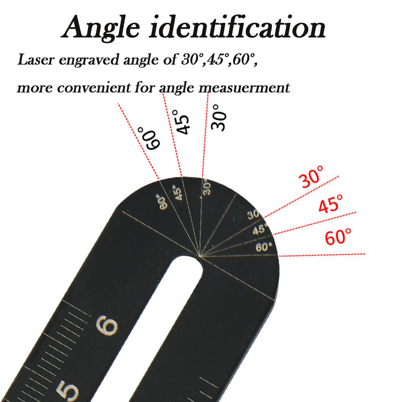 16 Fold Multi Angle Measuring Tool,16-Sided Ceramic Tile Opening Locator Angle Measurement,Tile Holes Measure Ruler with Holes Positioning Apertures