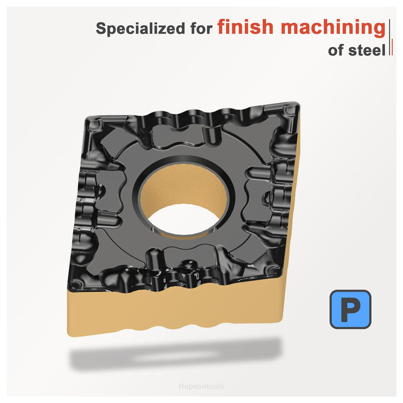 Carbide Turning Inserts CNMG 432 Cnmg120408 for Finishing Cutting Steel, Cnmg Insert for Lathe Turning Tools, 10 PCS. CNMG432-PF
