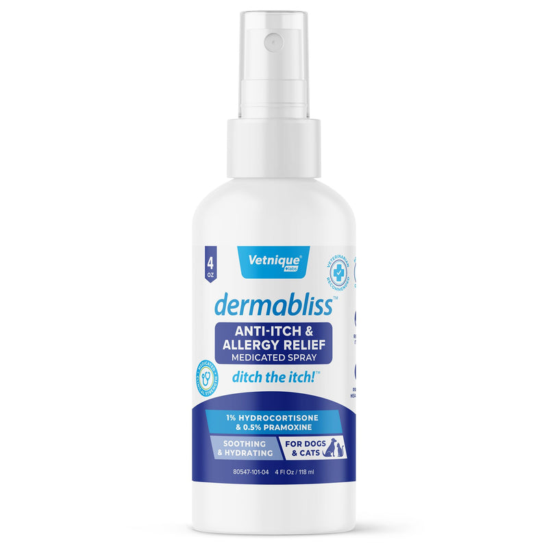 Vetnique Labs Dermabliss Anti-Itch Bundle for Dogs with Anti Itch Allergy Spray and Shampoo for Dogs and Cats Allergies - PawsPlanet Australia