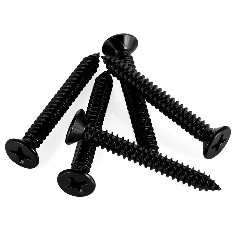 #10 x 2 Wood Screws Flat Head Fast Self Tapping Drywall Screws 18-8 Stainless Steel 304 Black Finish, 50 PCS #10 x 2"