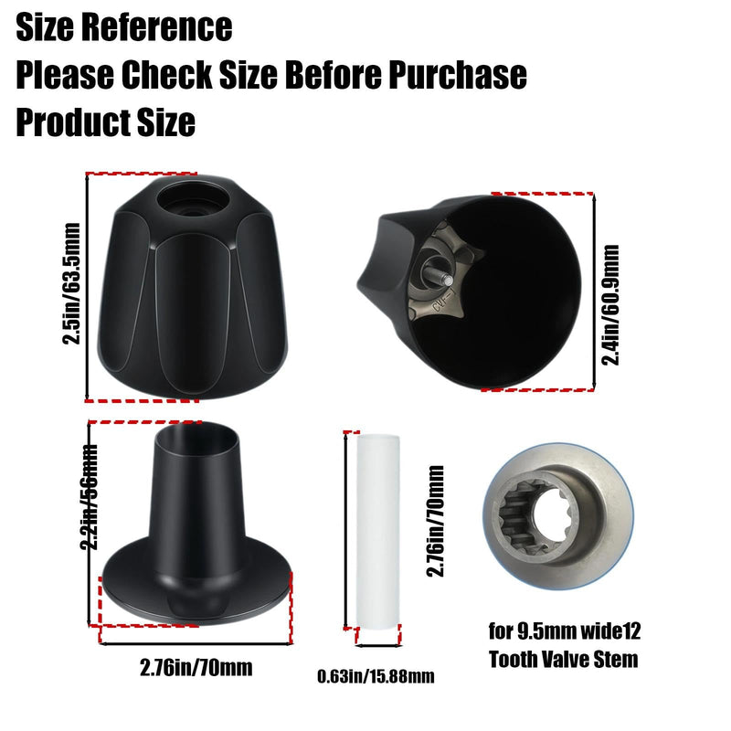 Matte Black Metal Shower Knobs 3 Piece Replacement, Compatible with Price Pfister Verve and Bathtub Shower Faucet Handle, Knobs Include Hot Cold Diverter and 3 Screws