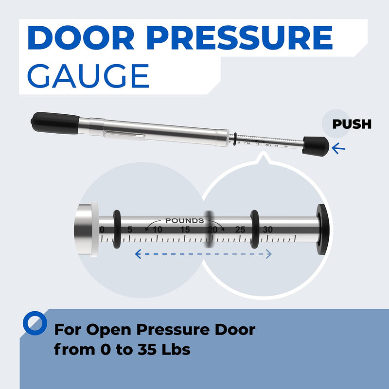 Door Pressure Gauge 0 to 35 Lbs for Hinged Sliding Folding Doors to Meet for ADA Requirement Door Test Tool, with Plastic Protective Tube