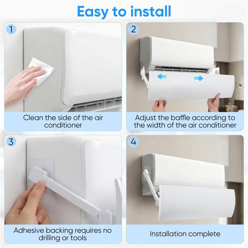 DOITOOL Adjustable Air Conditioner Deflector, Mini Split AC Vent Deflector