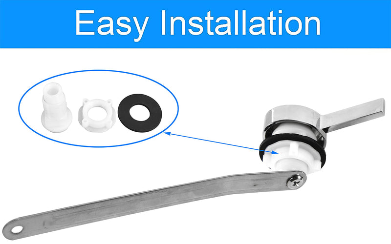 Toilet Flush Lever Handle Replacement, Universal Front Mount Toilet Tank Flush Lever Fit for Kohler 1034693-BN/GP1034693-CP Cimarron Trip Lever, Polished Chrome (Front Mount)