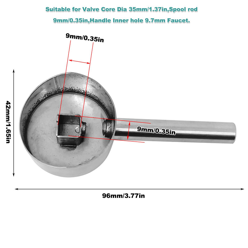 1set 42mm Width 304 Stainless Steel Faucet Handle Kit,for Single Handle Faucet(One-Shape Type) 42mm/One-Shape Type