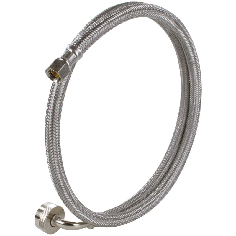 Certified Appliance Accessories Dishwasher Hose with 90 degree FGH Elbow, Water Supply Line, 6 Feet, Premium Braided Stainless Steel with PVC Core