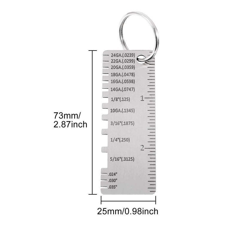 4pcs Gauge Metal Sheet Thickness Gauge Metal Gauge Tool Stainless Steel Thickness Gauge One Sided Material Wire Thickness Gauge Plated Size Inspection Tool