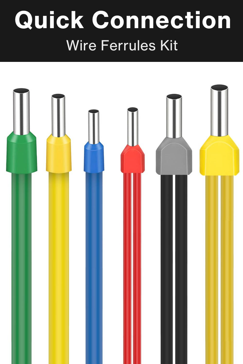 Lytool Double Wire Ferrule Kit,1200pcs Ferrules Terminal Set, Insulated Ferrule Crimp Pin, Twin Ferrule Connectors Wire Ends Terminals Pins, Single-Line Ferrules and Twin Wire Ferrule Set, AGW 23-6