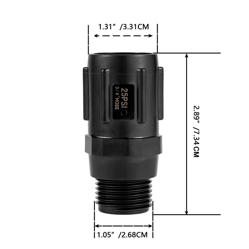2pcs Garden Hose Pressure Regulator 25 PSI, 3/4" FHT × 3/4“ MHT, Pressure Reducer, Great for Drip Irrigation System Distributing Regulator drip Irrigation Parts emitters for drip line 2 Pack