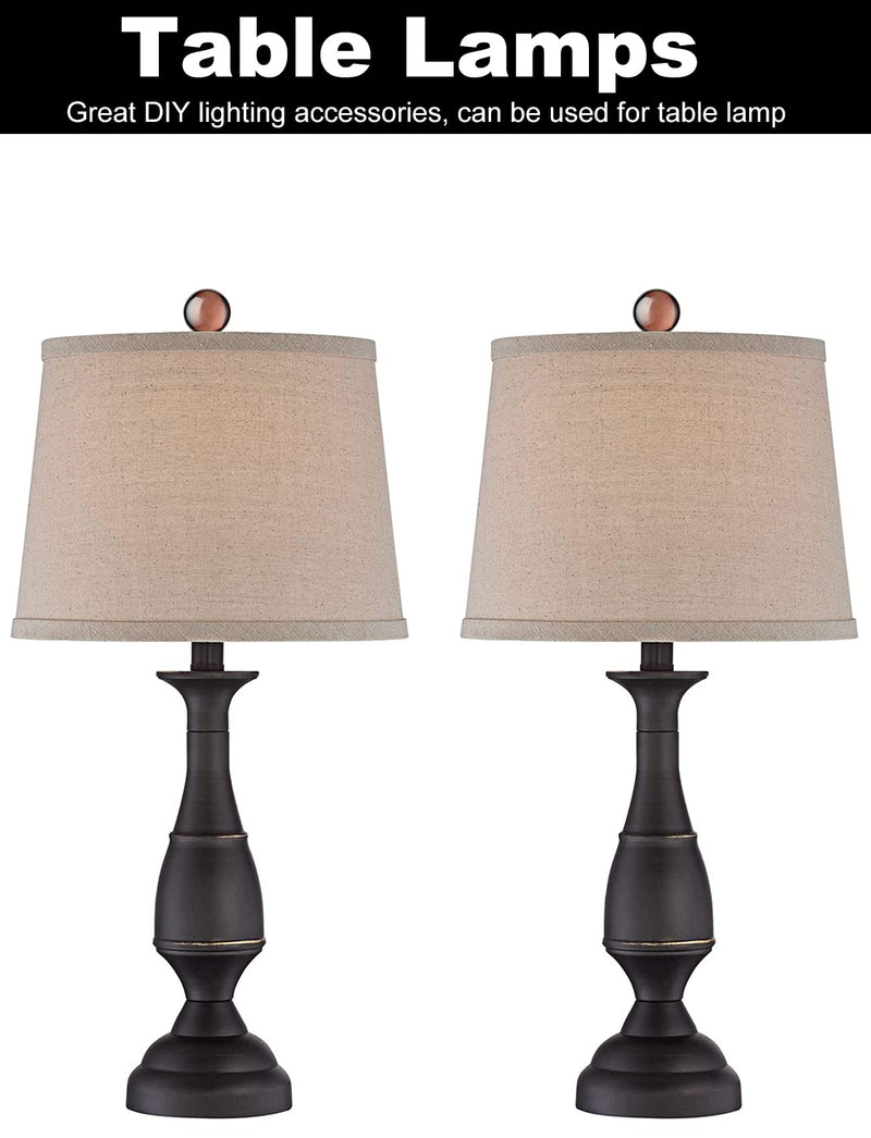 2 Pcs Lamp Finials, Ball Shaped Tawny Crystal Glass with Bronze Finish Screw Knob Base for Lamp Shade Top Cap, Decoration Accessories for Table and Floor Lamps (2 Inches Tall)