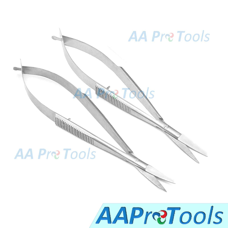 Castroviejo Straight & Curved Scissors Sharp/Sharp 4.5" Micro Stainless Steel 2 Pcs Instruments