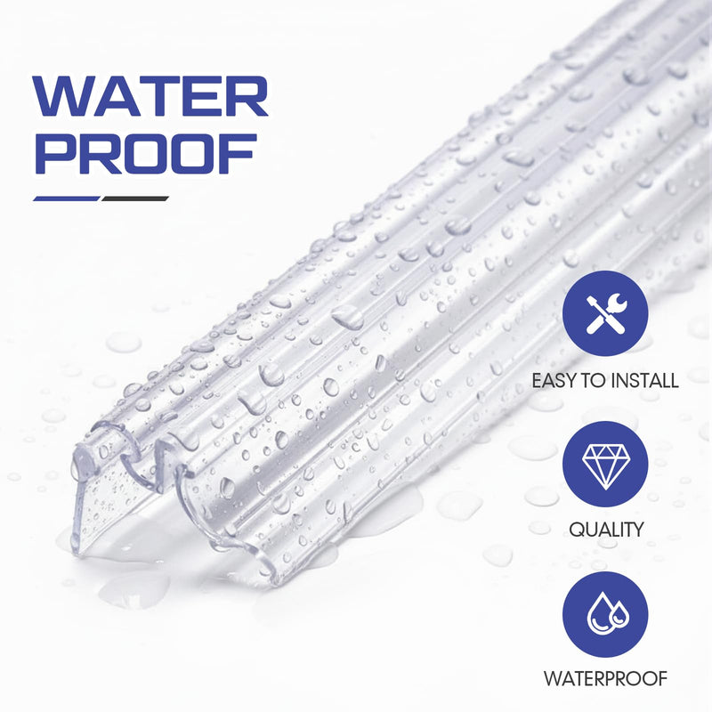 Hicarer 2 Pcs 36" Framed Shower Door Replacement Drip Rail with Vinyl Sweep, PVC Shower Glazing Spline Adapter Slot Width Is 7/32" Door Sweep Replacement Are Used to Block Water