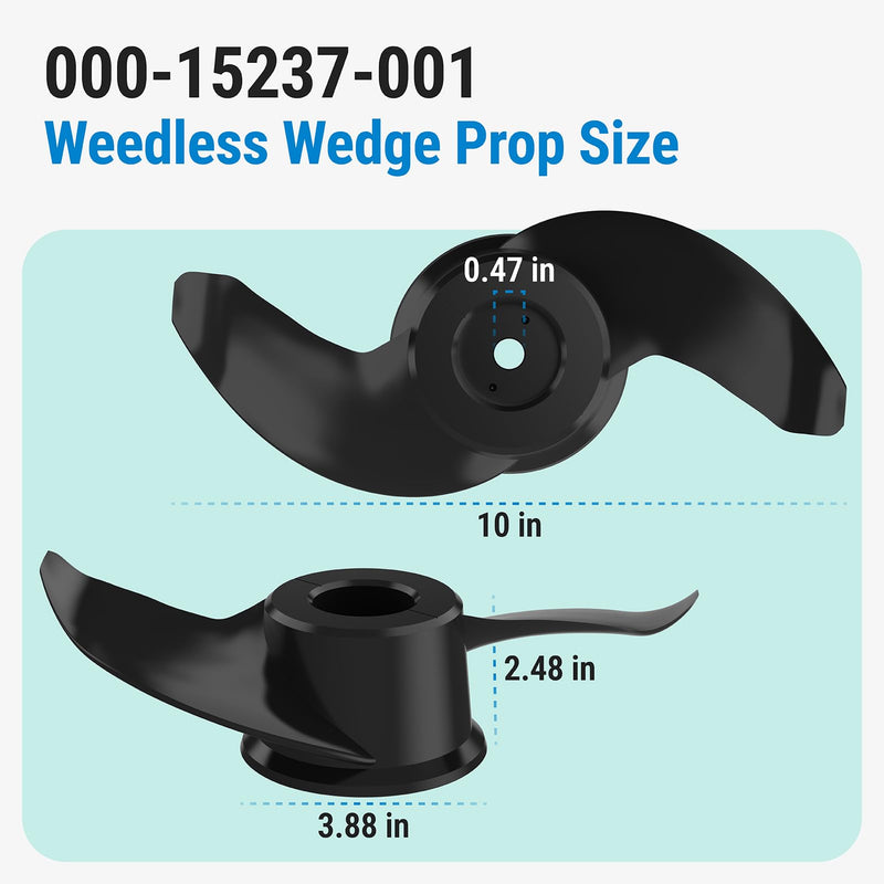 000-15237-001 Weedless Propeller, Compatible with Lowrance Ghost ＆ Ghost X Trolling Motor, Replace Ghost Series 47, 52, 60 inch Trolling Motor Prop