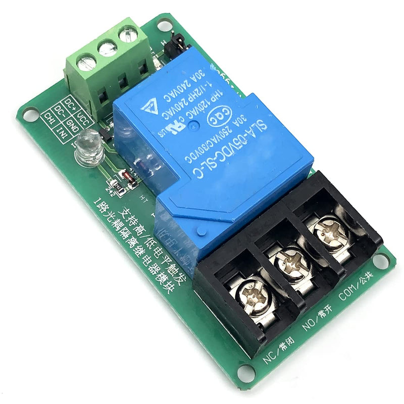 FainWan Relay Module One Way 30A Optocoupler Isolation Manual Panel Mount Relay Module High/Low Level Trigger YYG-2(5VDC)