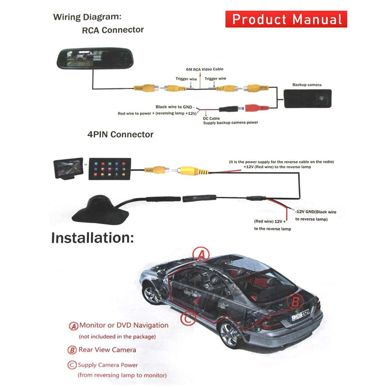 Gledewen Backup Camera Tailgate Handle, Compatible with Toyota Tundra 2007-2013, with Key-Hole,with 170°Rear Viewing Angle, Waterproof, Rear View Camera, Back up Camera, Reverse Camera Black