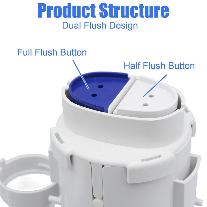 Toilet Dual Flush Valve Replacement kit, Toilet Parts for Geberit & Kohler, Universal Tank Spare Kits with Top Push Button, Easy to Install,2-Inch(11" Height)
