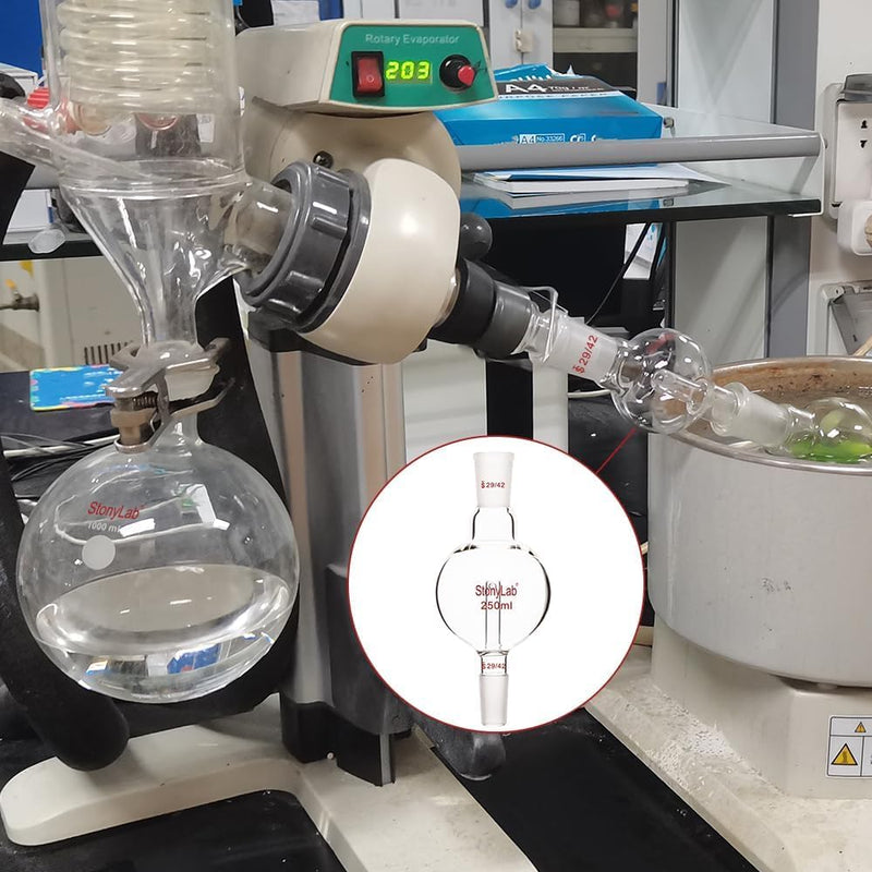 stonylab Rotary Evaporator Bump Trap 24/40 Outer Upper Joint, 24/40 Standard Taper Inner Lower Joint, 250 ml