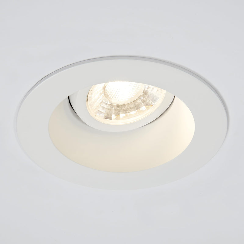 Maxxima 4" Anti-Glare LED Gimbal Downlight, 1100 Lumens, 5 CCT, White Trim | Adjustable Color Selectable 2700K/3000K/3500K/4000K/5000K, 360° Rotation, Dimmable Recessed Fixture, 90 CRI, J-Box Included