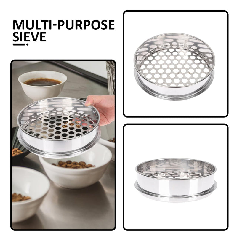 PRETYZOOM Round Hole Sieve 8.07 Inch Blueberry Grading Sifter Kitchen Bean Sifter Multi-Purpose Mesh Strainer for Home and Restaurant