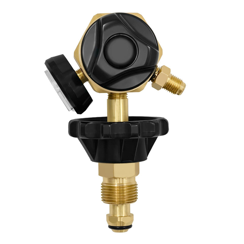 VN-500 Nitrogen Purge Control Valve Regulator w/500 PSI Flow Meter 4-Position Flow Control (TST/PRG/BRZ/OFF) Heavy-Duty Brass Body Hybrid Design Nitrogen Purging Regulator for Leak Testing