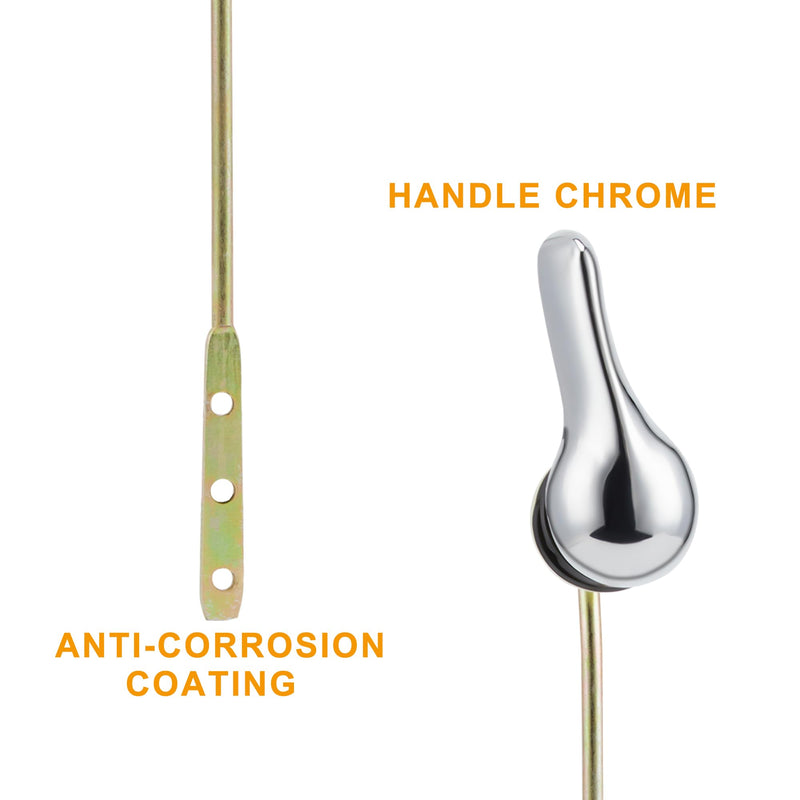 Toilet Handle Replacement Kit, Toilet Lever Flush Handle, Front Mount, Chrome, Universal Fitting Parts, 2 Pack