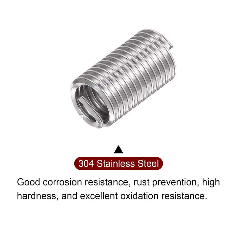 HARFINGTON 30pcs Wire Threaded Inserts 3/8-16 UNC 3D 28.5mm 304 Stainless Steel Helical Coiled Wire Thread Sleeve