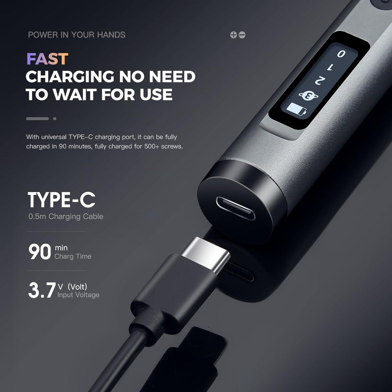 Mini Electric Screwdriver Cordless Set - 60-in-1 rechargeable Precision Screwdriver Set with 4 LED Lights, 3-Level Torque, Aluminum Magnetic Storage Box for Laptop/PC/Phone/Watch/Camera