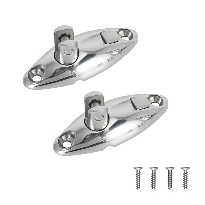 Boat Bimini Top Swivel Hinge - 316 Stainless Steel Deck Side Mount Quick Release Hinge, 360 Degree Rotation Marine Hardware Accessories（2 Pack）