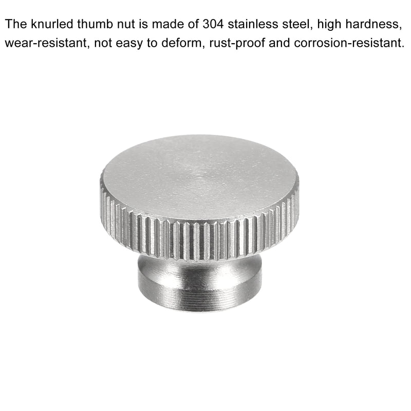 uxcell Knurled Thumb Nuts, 10pcs M5 x D16mm x H10mm 304 Stainless Steel Knurled Nut with Collar High Head Blind Hole Knurled Thumb Nuts for 3D Printer Parts M5 x 16mm x 10mm 10