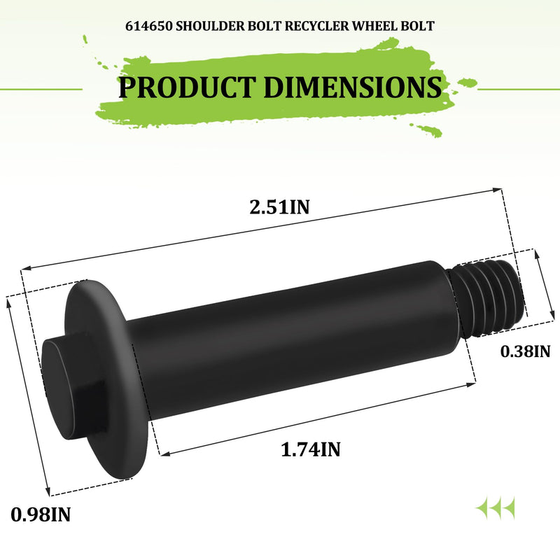 614650 Shoulder Bolt Recycler Wheel Bolt Compatible with Toro Lawn Mower and Snow Blower, Fits Models 22" Recycler Mower and Toro 1980s, Replaces Part Number 94-2797, 55-9160 and 61-4651, 4 Pack