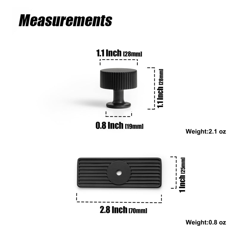 Goo-Ki Black Zinc Alloy Cabinet Knob with Backplate - Single Hole Center Cabinet Pull Hardware for Bedroom, Kitchen, 2 Pack（9596-G） BackPlate G