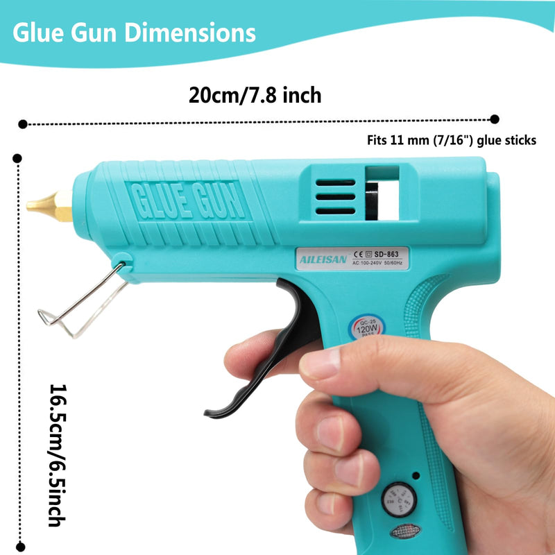 120W Hot Glue Gun Full Size with Temperature Control, Teal