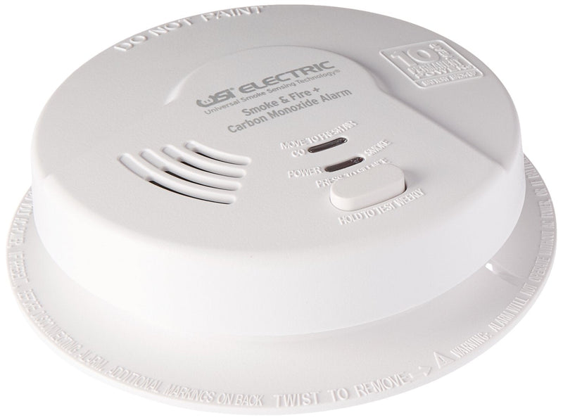Universal Security Instruments Hardwired 10 Year Tamper Proof Permanent Power Sealed Battery 3-in-1 Universal Smoke Sensing & Carbon Monoxide Combination Alarm, Model MIC1509S,white, Corded Electric