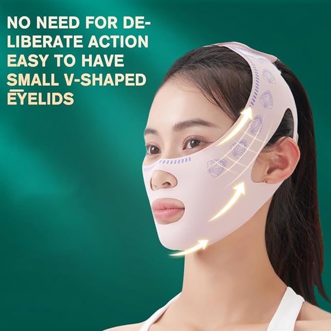 V Line Face Lifting Tape Reusable V Face Bandage Shaper for Women Face Slimming Lift Belt Sleeping Mask Reduces Double Jaw Swelling and Skin Tightening - NewNest Australia