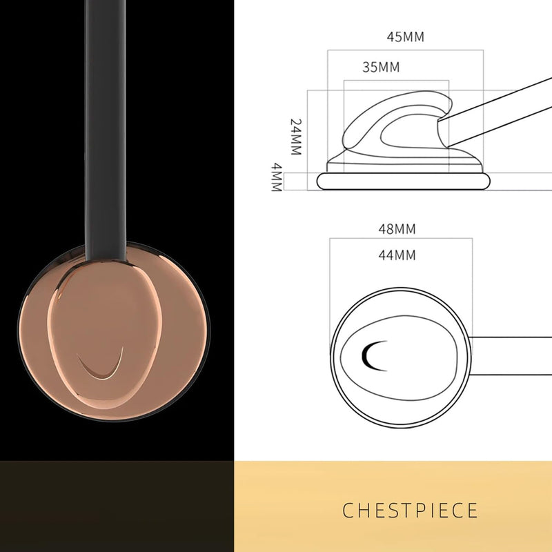 MaiWieel-Classic Stethoscope Rose Gold Single Head Stethoscope for Nurses Doctor,EMT Student,Home Medical, Estetoscopio Doctor Accessories Medical Supplies.Alloy Chestpiece,Soft Eartips (Rose gold)