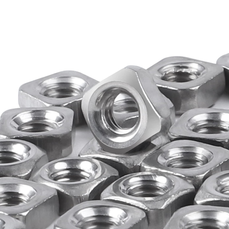 Pack of 100 M4 Square Nuts, 304 Stainless Steel Metric Coarse Thread Assortment Kit
