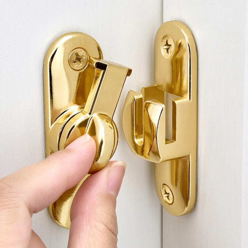 2 Packs Gold Barn Door Latches - Adjustable 90/180 Degree Flip Latch System - Zinc Alloy for Secure and Stylish Privacy Solutions on Barn Doors,Windows,Garden Access,Cabinets,and Sliding Doors Gold_V3 2