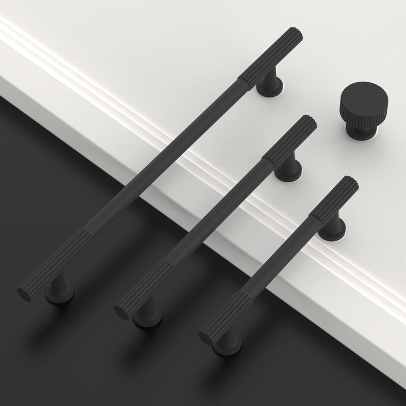 Asidrama 10 Pack Matte Black Kitchen Cabinet Knobs - Dresser & Drawer Knobs - Zinc Cabinet Hardware Single Hole Knob