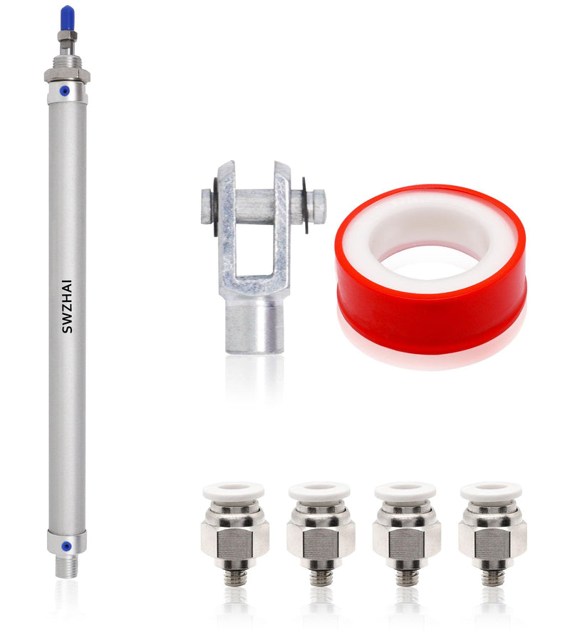 Air Cylinder 16mm Bore 200mm Stroke, Mini Air Pneumatic Cylinder Double Action Single Rod Pneumatic Air Cylinders with Y Connector & 4 Pcs Pneumatic Quick Fitting (MAL16x200) - NewNest Australia